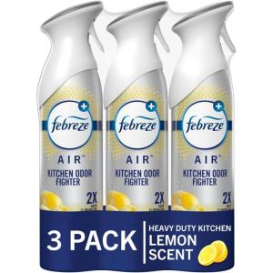 imageFebreze Air Mist Air Freshener Spray OdorFighting Room Spray Air Fresheners for Home and Bathroom and Kitchen Aerosol Can Heavy Duty Crisp Clean Scent 88oz 3 CountHD Kitchen Lemon