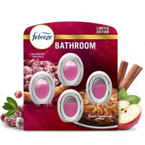 imageFebreze Bathroom Air Freshener OdorFighting Plug In Alternative Air Fresheners for Home and Bathroom and Kitchen Closet Air Fresheners Baked Cinnamon Apples ampamp Cranberry Crumble Scent 1 Count1 Count Pack of 4