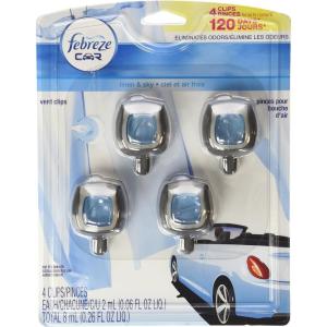 imageFebreze Car Ocean Scent Air Freshener Vent Clip 07 oz Car Vent Clip Pack of 4007 Fl Oz Pack of 4