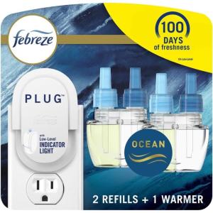 imageFebreze PLUG Linen ampamp Sky Starter Kit ampamp 2 87 fl oz Refills058 Fl Oz Pack of 3