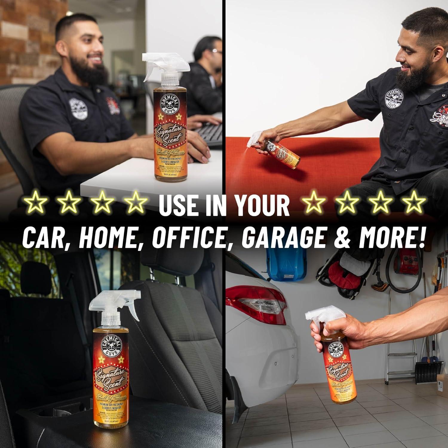 imageChemical Guys AIR06916 Signature Scent Premium Air Freshener and Odor Eliminator Smell of Success Great for Cars Trucks SUVs RVs Home Office ampamp More 16 fl oz16 Fl Oz Pack of 2
