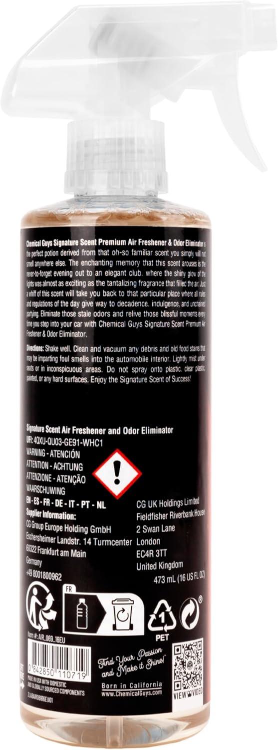 imageChemical Guys AIR10132 New Car Smell Premium Air Freshener and Odor Eliminator LongLasting Scent Great for Cars Trucks SUVs RVs ampamp More Extra Large 32 fl oz1 Count Pack of 1