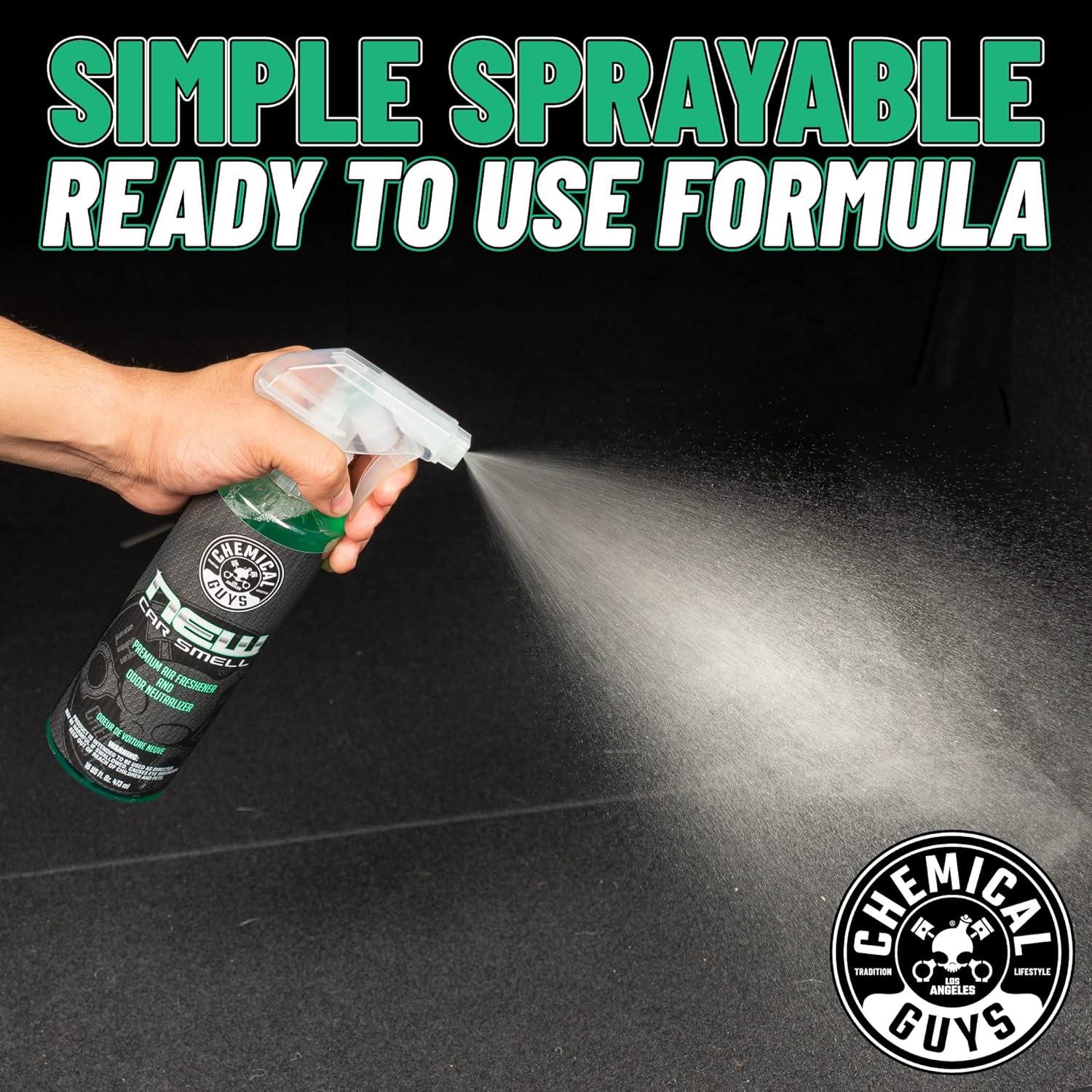 imageChemical Guys AIR10132 New Car Smell Premium Air Freshener and Odor Eliminator LongLasting Scent Great for Cars Trucks SUVs RVs ampamp More Extra Large 32 fl oz16 Fl Oz Pack of 2