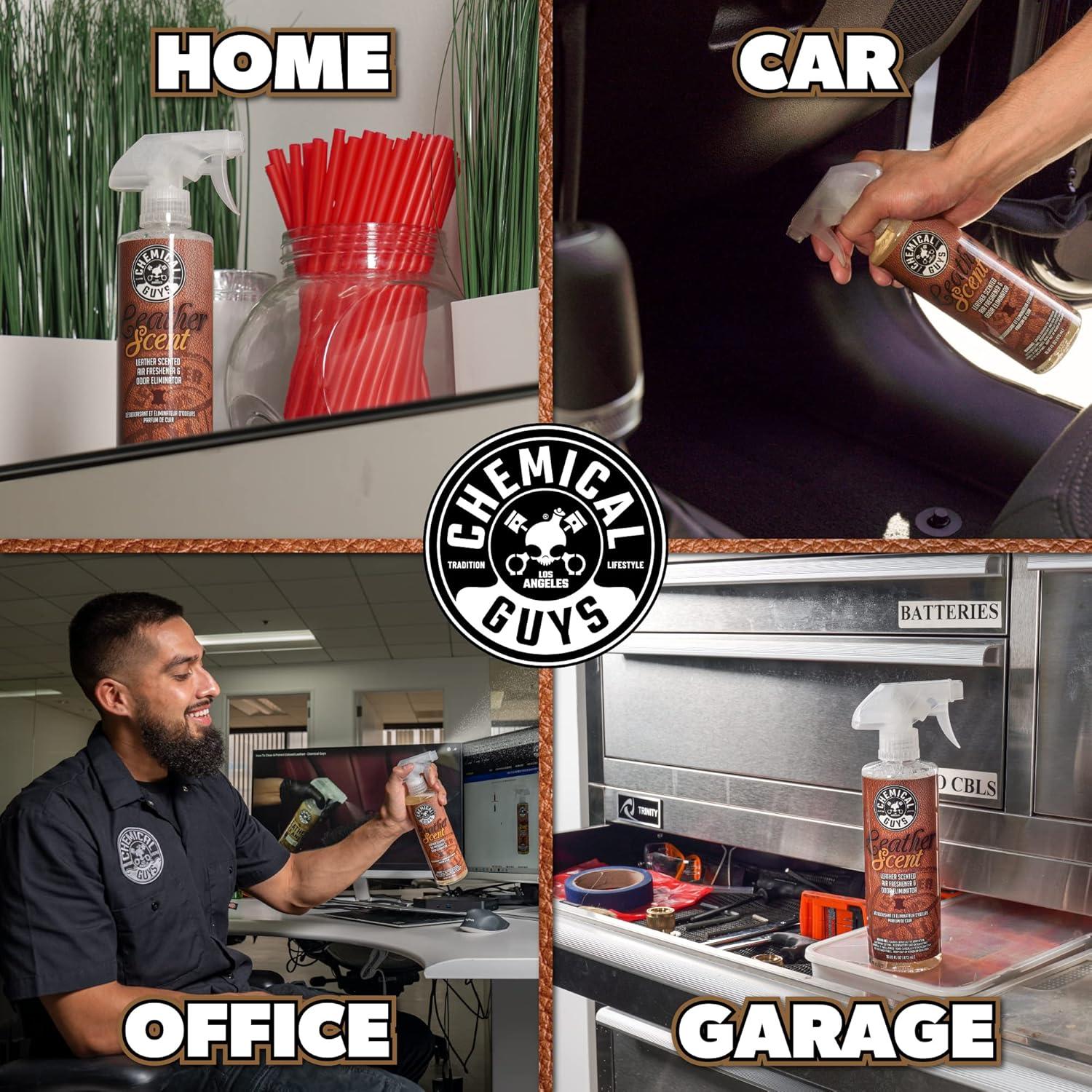 imageChemical Guys AIR10132 New Car Smell Premium Air Freshener and Odor Eliminator LongLasting Scent Great for Cars Trucks SUVs RVs ampamp More Extra Large 32 fl oz4 Fl Oz Pack of 2