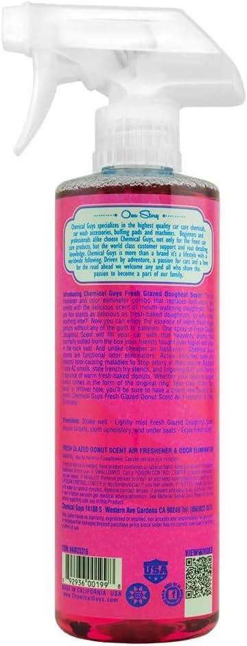 imageChemical Guys AIR23304 Fresh Glazed Doughnut Scent Premium Air Freshener and Odor Eliminator Great for Cars Trucks SUVs RVs Home Office Dorm Room ampamp More 4 fl oz16 Fl Oz Pack of 1
