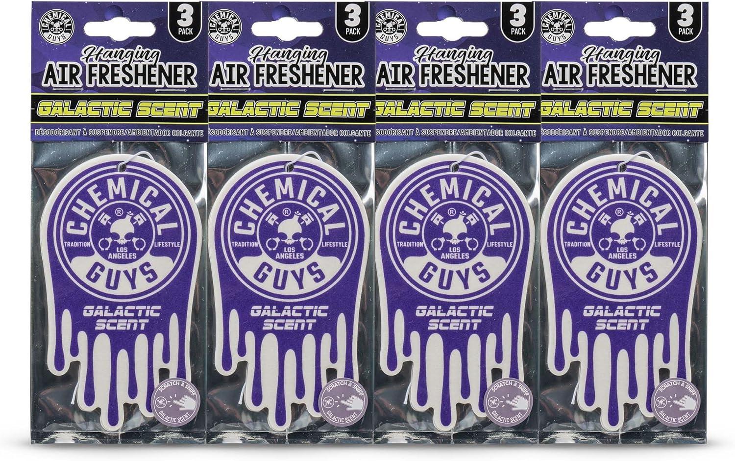 imageChemical Guys Hanging Air Freshener Variety Scent Pack 12 Pack Great for Cars Trucks SUVs RVs Home Garage Workspace Dorm Room ampamp More 4 x 3 Packs Black Frost Cherry Pina Colada  AIR40404Galactic