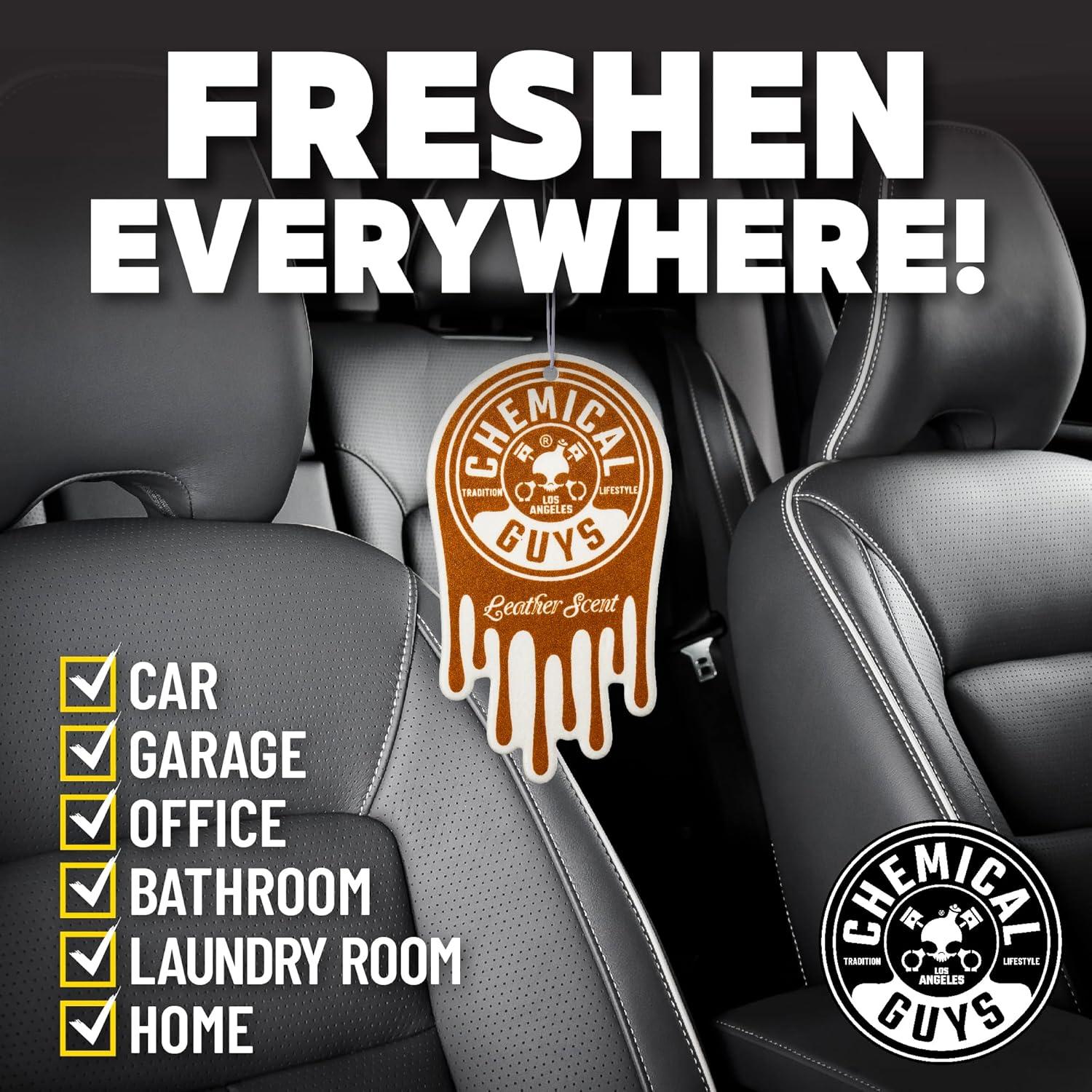 imageChemical Guys Hanging Air Freshener Variety Scent Pack 12 Pack Great for Cars Trucks SUVs RVs Home Garage Workspace Dorm Room ampamp More 4 x 3 Packs Black Frost Cherry Pina Colada  AIR40404Leather