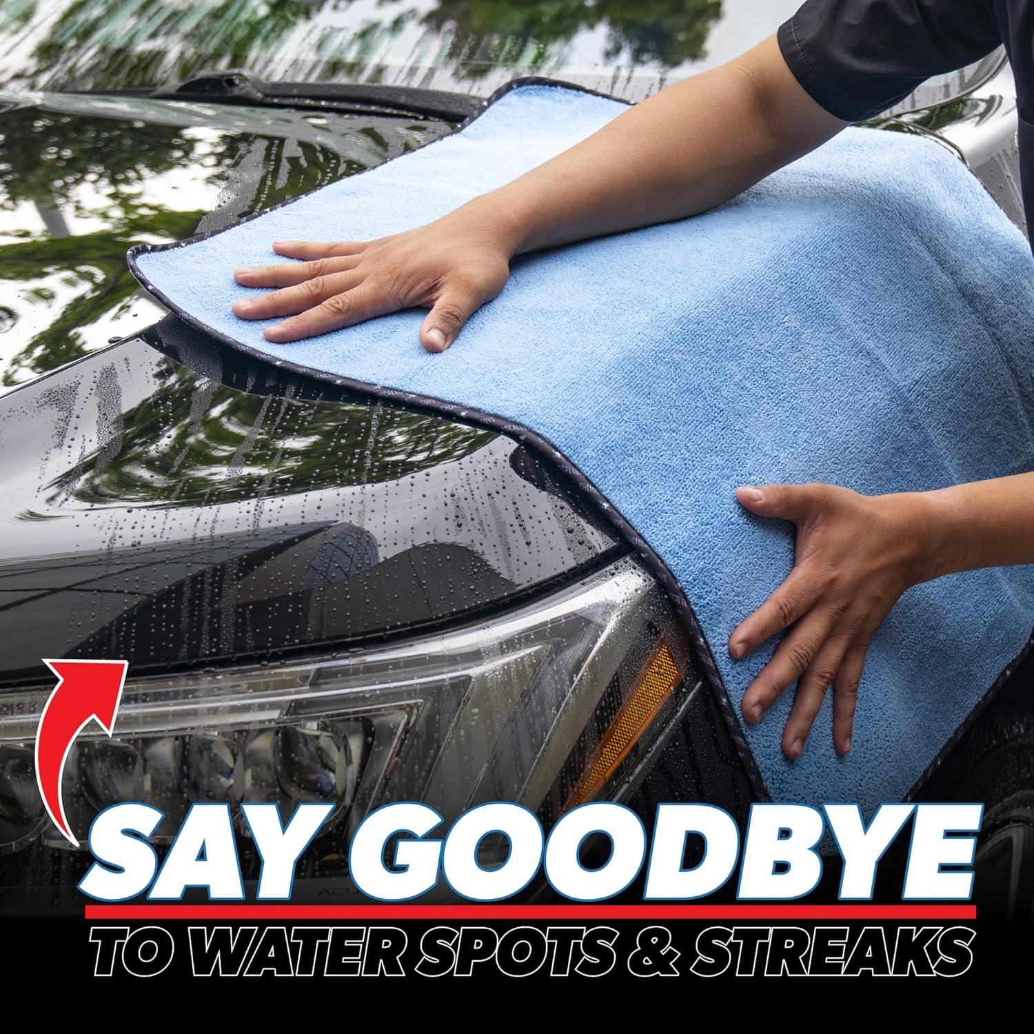 imageChemical Guys Thirst Trap Microfiber Chamois Towel Safe for Cars Trucks SUVs RVs Motorcycles ampamp More 24quotx28quot Blue 2 Pack1 Pack