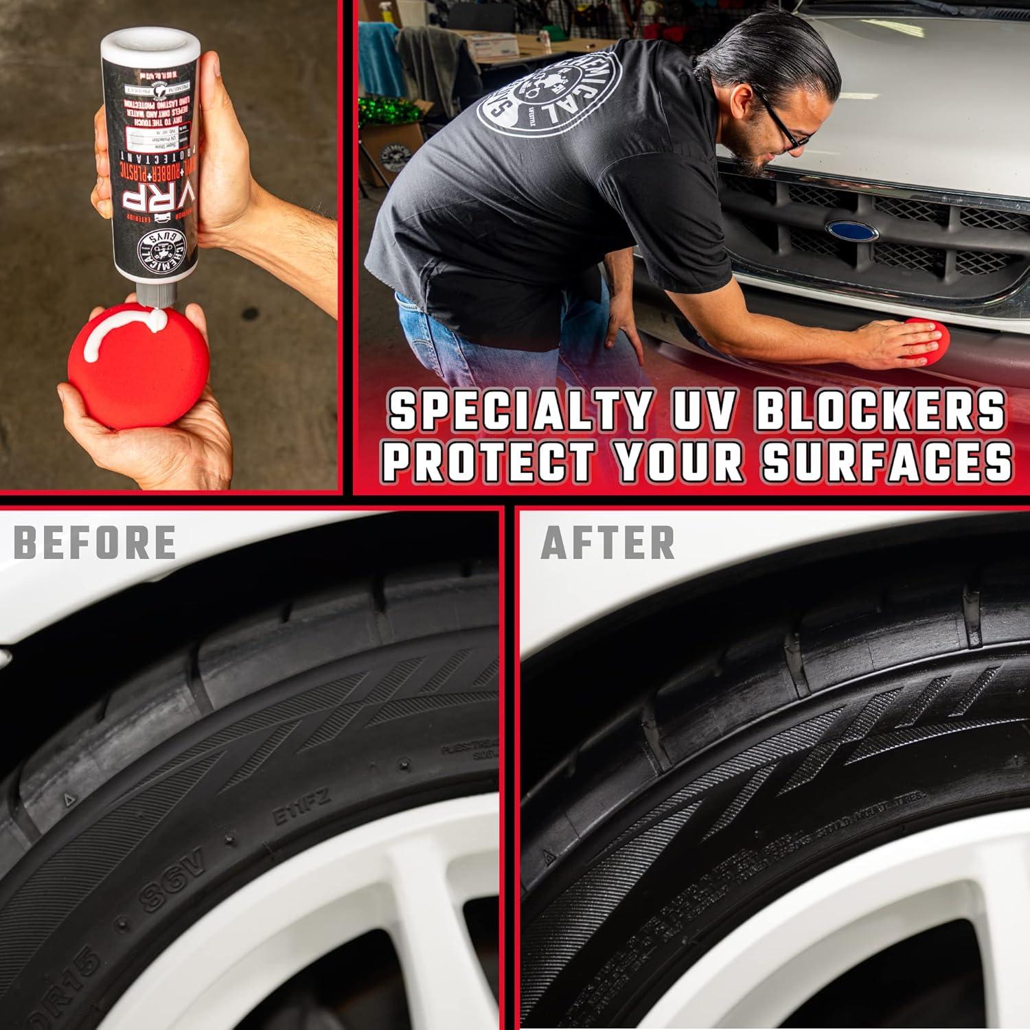 imageChemical Guys VRP Vinyl Rubber and Plastic NonGreasy DrytoTheTouch Long Lasting Super Shine Dressing for Tires Trim and More 16 fl oz 3 Pack13352 Ounce Pack of 1