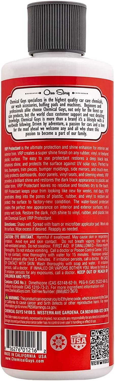 imageChemical Guys VRP Vinyl Rubber and Plastic NonGreasy DrytoTheTouch Long Lasting Super Shine Dressing for Tires Trim and More 16 fl oz 3 Pack16 Ounce Pack of 3