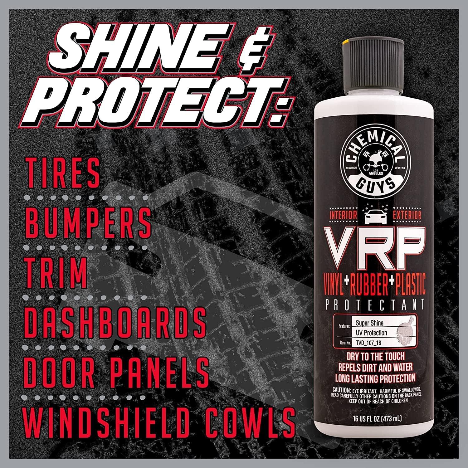 imageChemical Guys VRP Vinyl Rubber and Plastic NonGreasy DrytoTheTouch Long Lasting Super Shine Dressing for Tires Trim and More 16 fl oz 3 Pack16 Ounce Pack of 3
