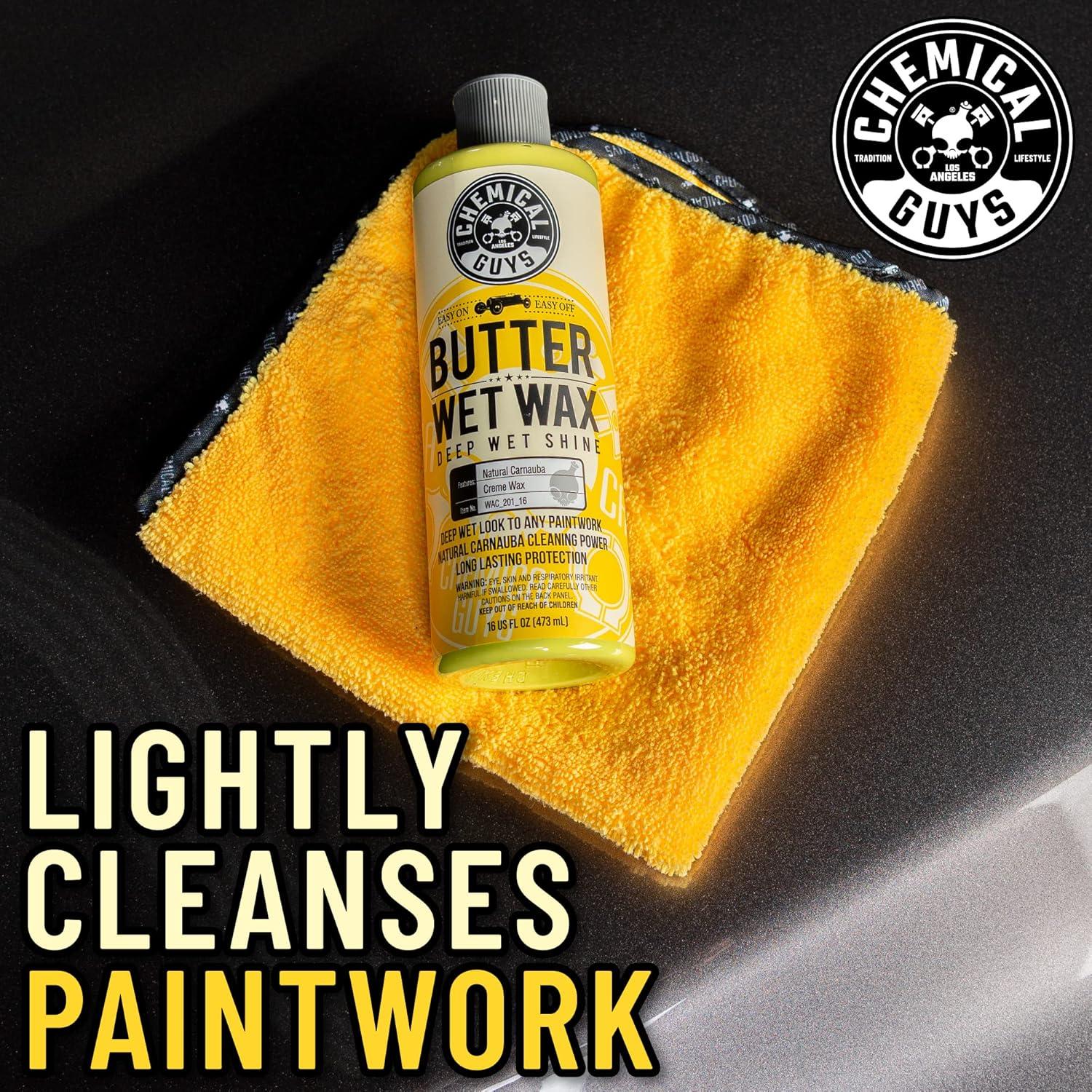 imageChemical Guys WAC201 Butter Wet Wax Deep Wet Shine for Cars Trucks SUVs RVs ampamp More 128 fl oz 1 Gallon Banana Scent