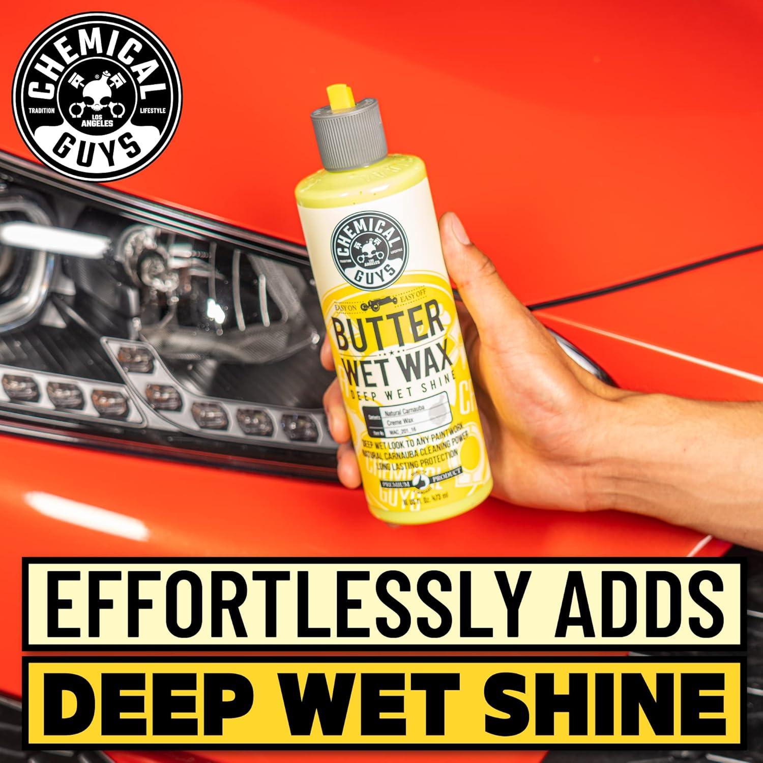 imageChemical Guys WAC201 Butter Wet Wax Deep Wet Shine for Cars Trucks SUVs RVs ampamp More 128 fl oz 1 Gallon Banana Scent
