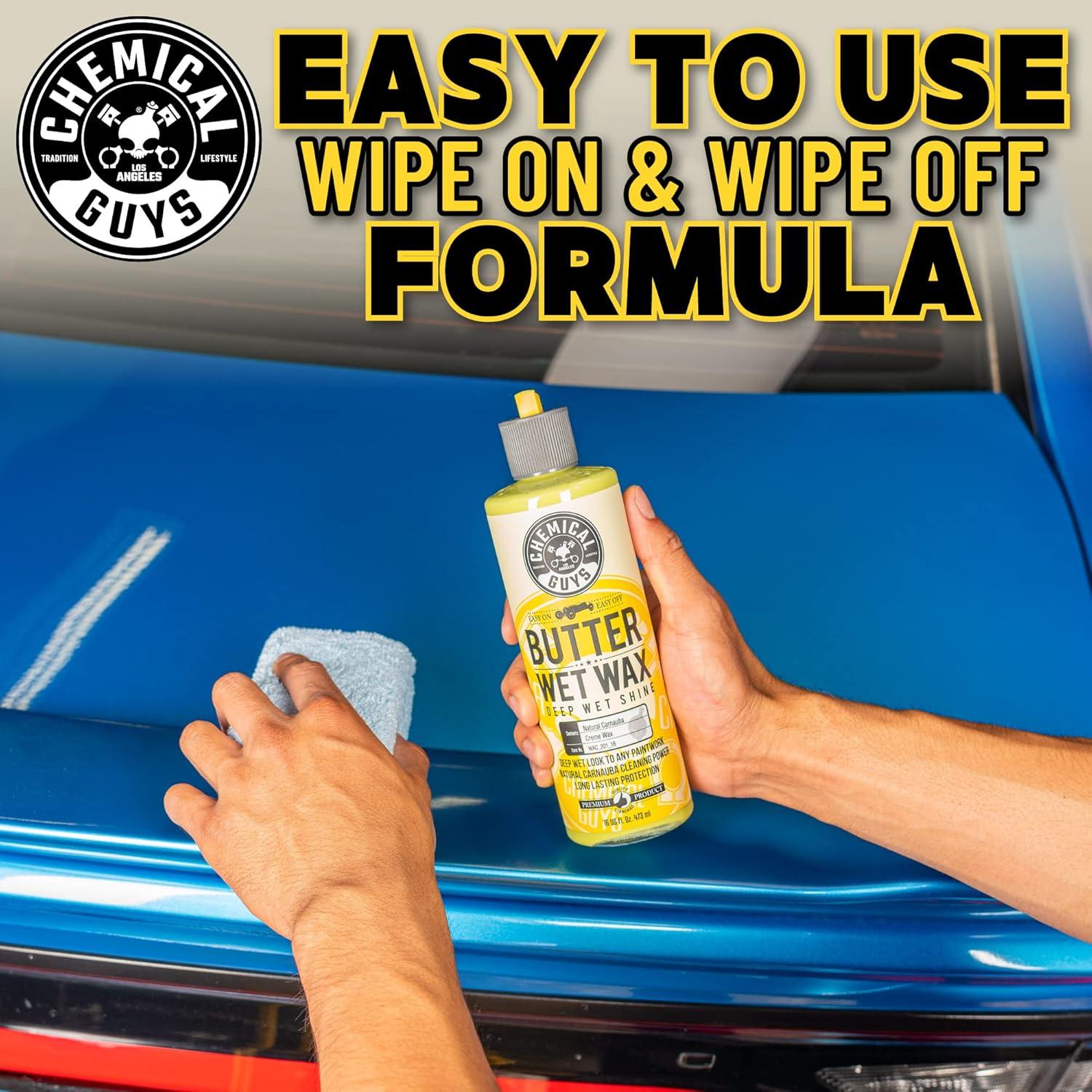 imageChemical Guys WAC201 Butter Wet Wax Deep Wet Shine for Cars Trucks SUVs RVs ampamp More 128 fl oz 1 Gallon Banana Scent