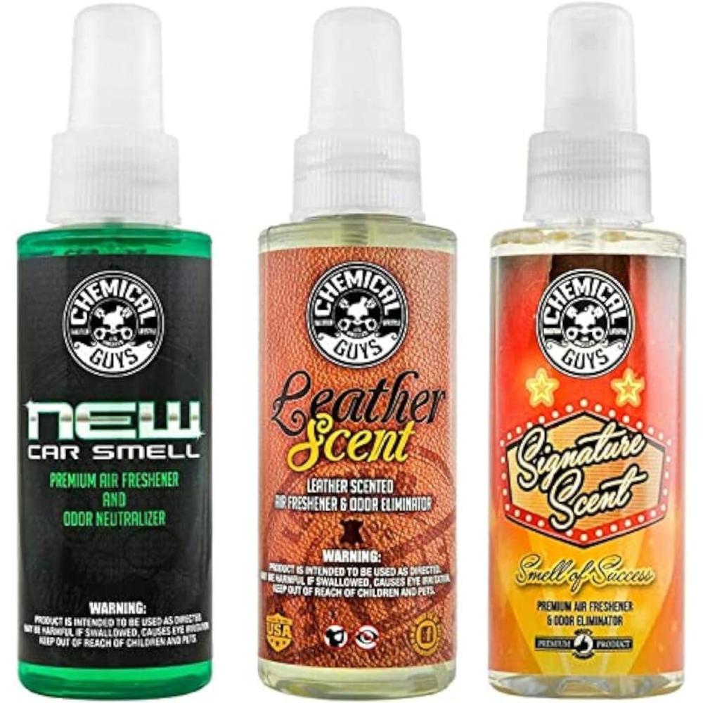 imageChemical Guys AIR10132 New Car Smell Premium Air Freshener and Odor Eliminator LongLasting Scent Great for Cars Trucks SUVs RVs ampamp More Extra Large 32 fl oz12 Fl Oz Pack of 1