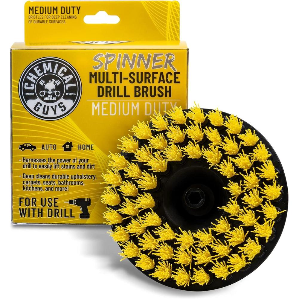 imageChemical Guys Acc201BrushMD Medium Duty Carpet Brush with Drill Attachment YellowMedium Duty