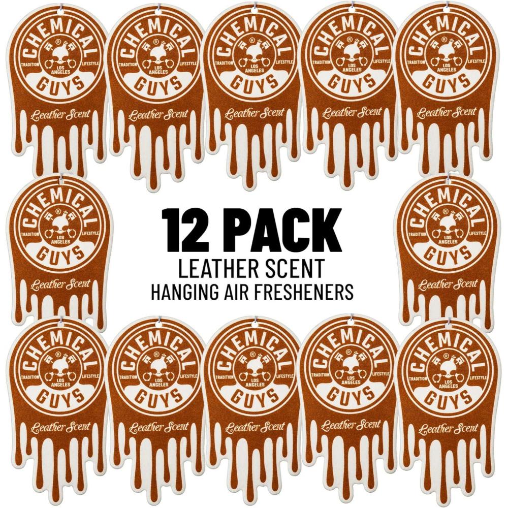 imageChemical Guys Hanging Air Freshener Variety Scent Pack 12 Pack Great for Cars Trucks SUVs RVs Home Garage Workspace Dorm Room ampamp More 4 x 3 Packs Black Frost Cherry Pina Colada  AIR40404Leather