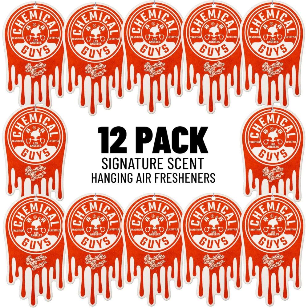 imageChemical Guys Hanging Air Freshener Variety Scent Pack 12 Pack Great for Cars Trucks SUVs RVs Home Garage Workspace Dorm Room ampamp More 4 x 3 Packs Black Frost Cherry Pina Colada  AIR40404Signature
