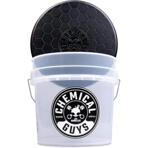 imageChemical Guys ACC161 Heavy Duty Smoked Obsidian Black Detailing Bucket 45 Gal and Bucket Lid for Car Wash Boat Truck RV Fishing ampamp MoreClear