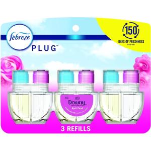 imageFebreze Plug In Air Freshener OdorFighting Scented Oil Starter Kit Air Fresheners for Home and Bathroom and Kitchen Long Lasting for Strong Odors Downy April Fresh Scent Warmer  2 Refill3 Fl Oz Pack of 1