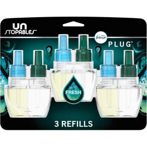 imageFebreze Plug in Air Freshener OdorFighting Scented Oil Refill Air Fresheners for Home and Bathroom and Kitchen Long Lasting for Strong Odors Unstopables Fresh Scent 087oz Refills 3 Count3 Count Pack of 1
