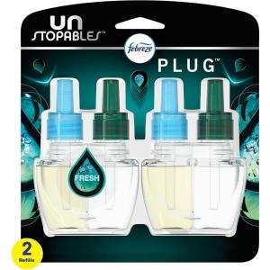 imageFebreze Plug in Air Freshener OdorFighting Scented Oil Refill Air Fresheners for Home and Bathroom and Kitchen Long Lasting for Strong Odors Unstopables Fresh Scent 087oz Refills 3 Count2 Count Pack of 1