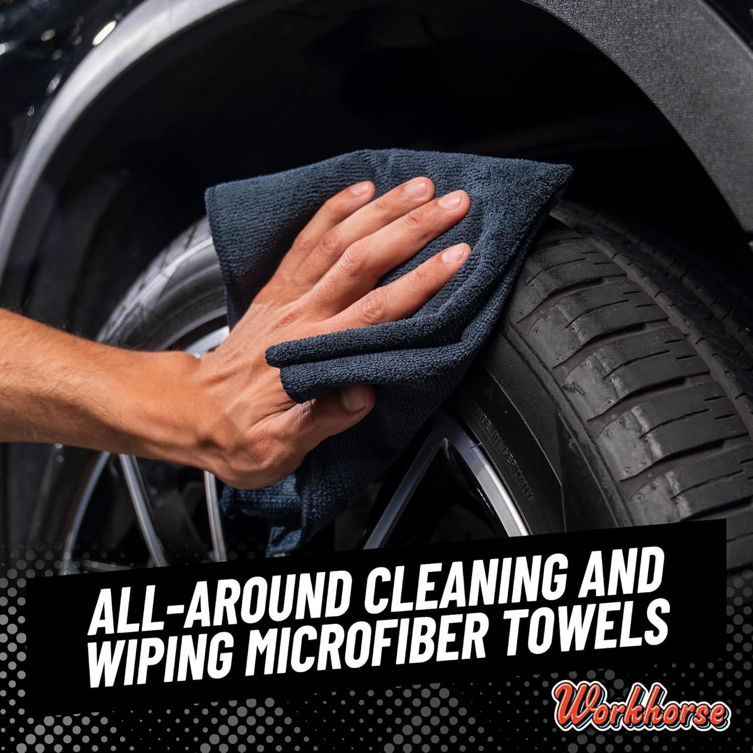 imageChemical Guys MIC35203 Workhorse Professional Grade Microfiber Towel Gray Safe for Car Wash Home Cleaning ampamp Pet Drying Cloths 16quot x 16quot Pack of 3Black