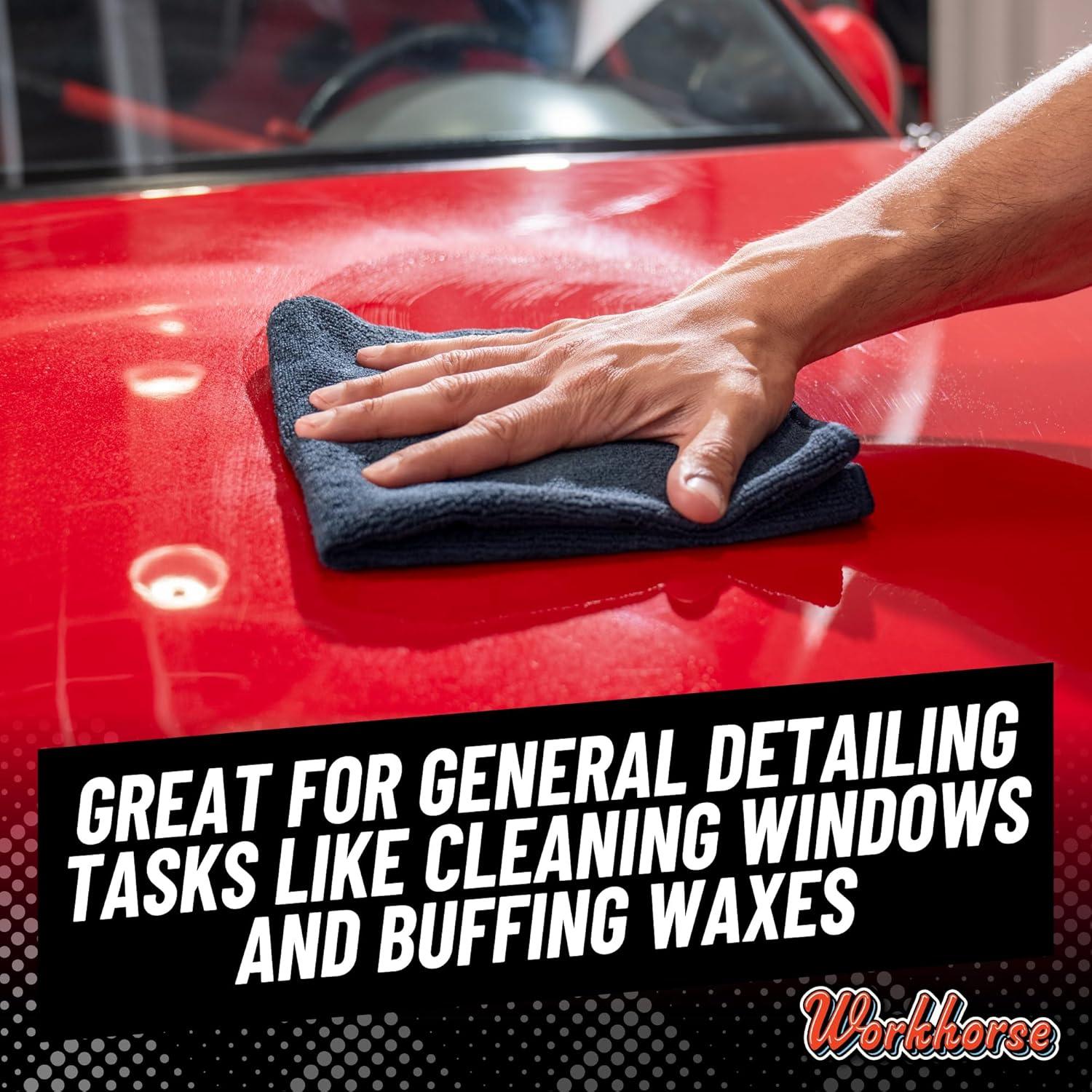 imageChemical Guys MIC35203 Workhorse Professional Grade Microfiber Towel Gray Safe for Car Wash Home Cleaning ampamp Pet Drying Cloths 16quot x 16quot Pack of 3Black