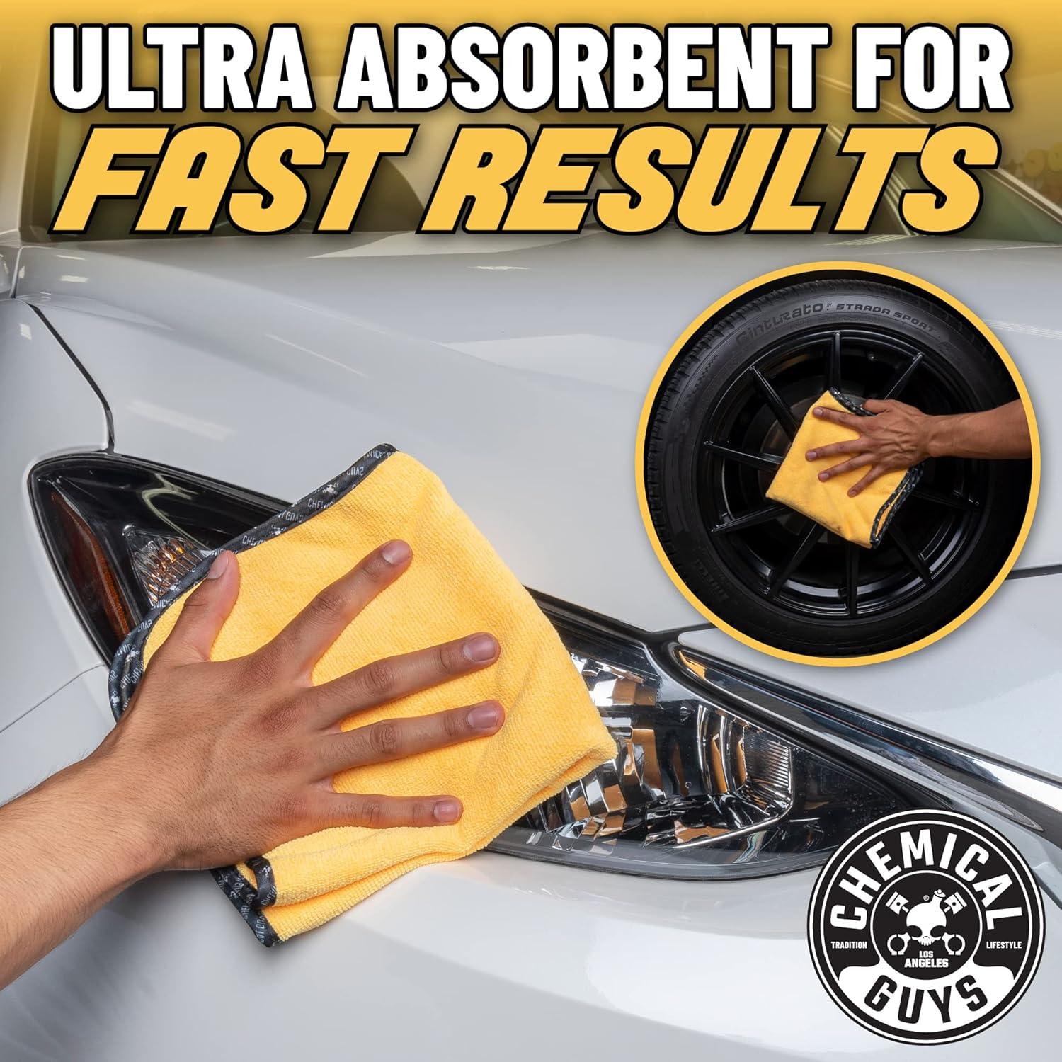 imageChemical Guys MIC50612 Professional Grade Premium Microfiber Towels Gold 16 Inch x 16 Inch Pack of 12  Safe for Car Wash Home Cleaning ampamp Pet Drying ClothsYellow