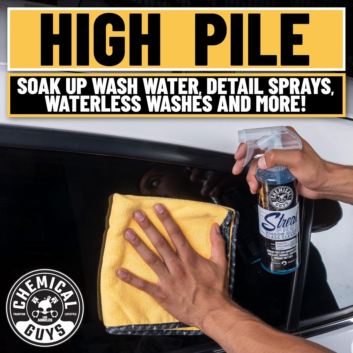 imageChemical Guys MIC50612 Professional Grade Premium Microfiber Towels Gold 16 Inch x 16 Inch Pack of 12  Safe for Car Wash Home Cleaning ampamp Pet Drying ClothsYellow