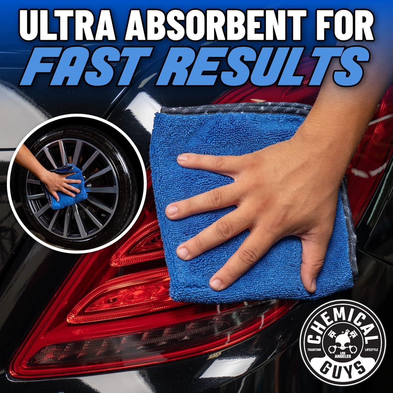 imageChemical Guys MIC50612 Professional Grade Premium Microfiber Towels Gold 16 Inch x 16 Inch Pack of 12  Safe for Car Wash Home Cleaning ampamp Pet Drying ClothsBlue