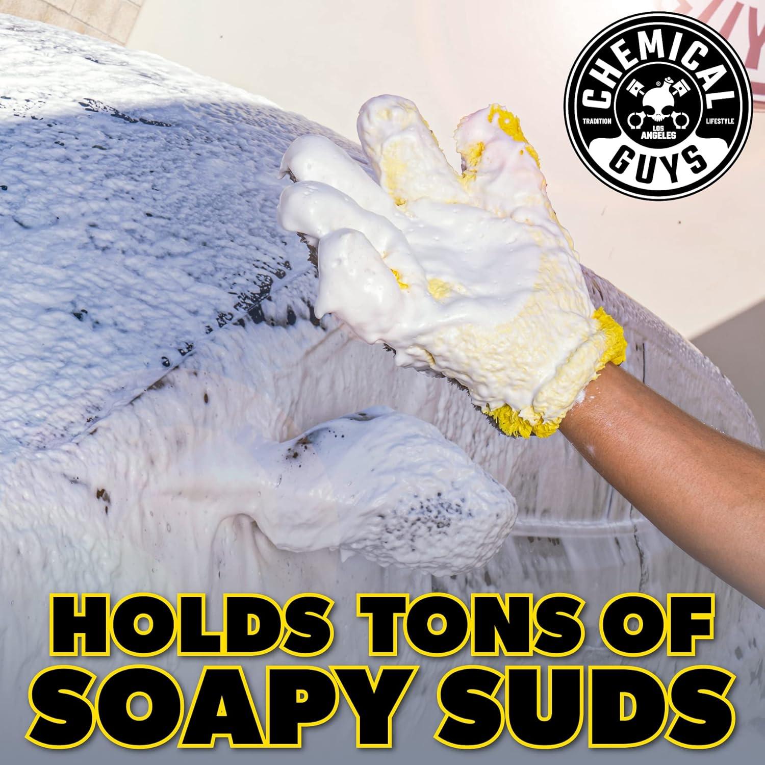 imageChemical Guys MIC510 The Stranger Helpful Handy Car Wash Mitt  Yellow Microfiber Towels for Detailing Holds Tons of Soapy Suds Flexible  Perfect for Car Cleaning