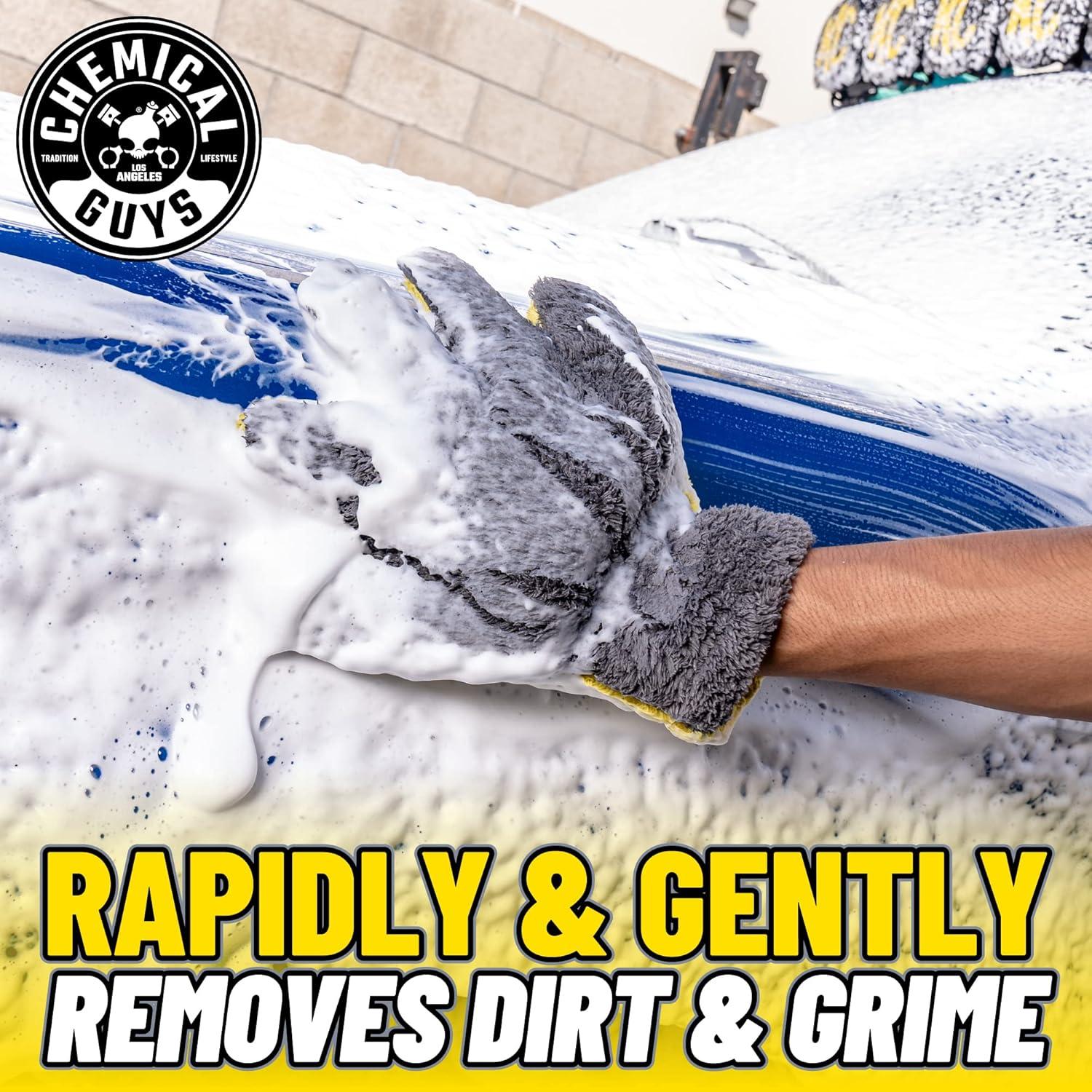 imageChemical Guys MIC510 The Stranger Helpful Handy Car Wash Mitt  Yellow Microfiber Towels for Detailing Holds Tons of Soapy Suds Flexible  Perfect for Car Cleaning