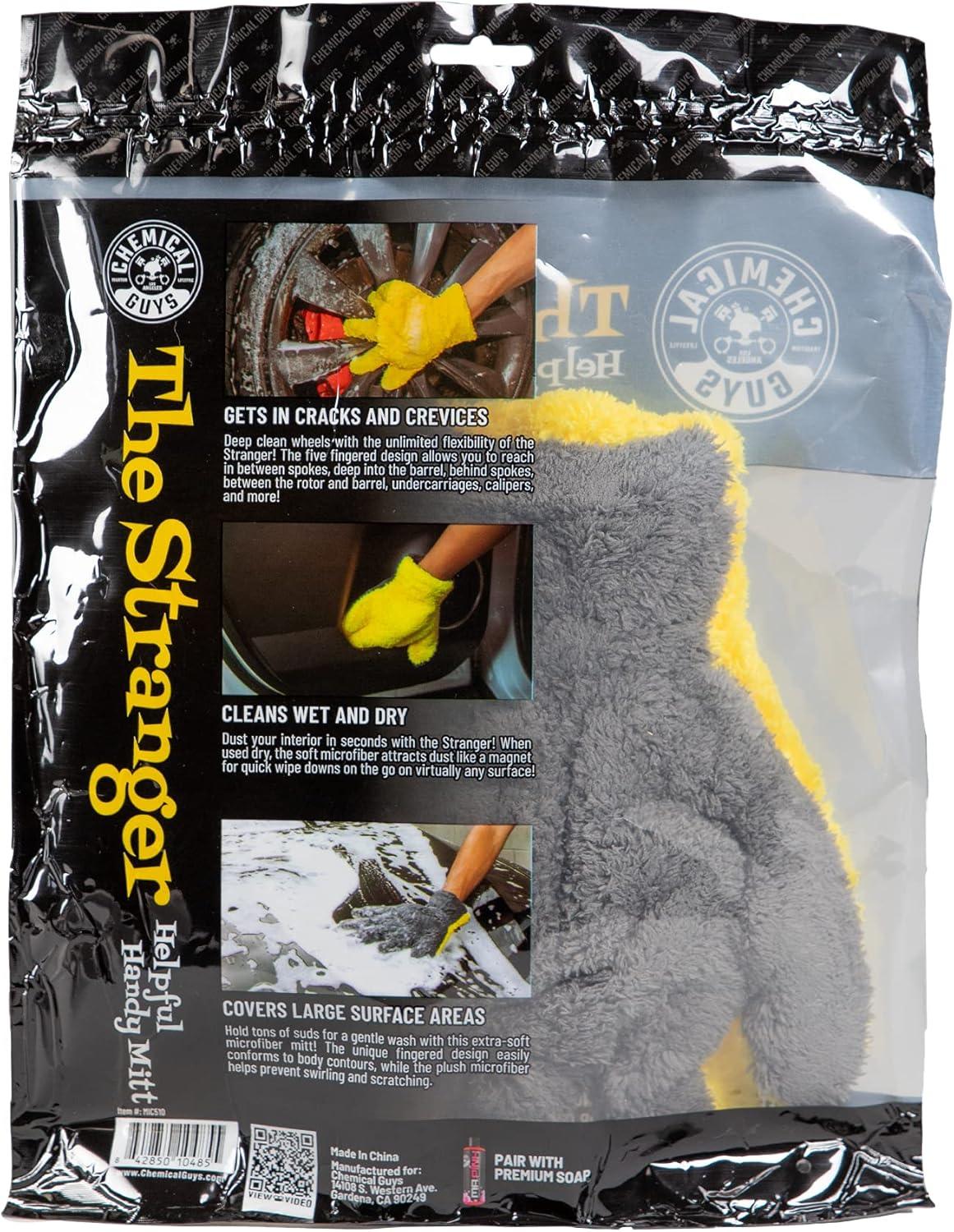 imageChemical Guys MIC510 The Stranger Helpful Handy Car Wash Mitt  Yellow Microfiber Towels for Detailing Holds Tons of Soapy Suds Flexible  Perfect for Car Cleaning