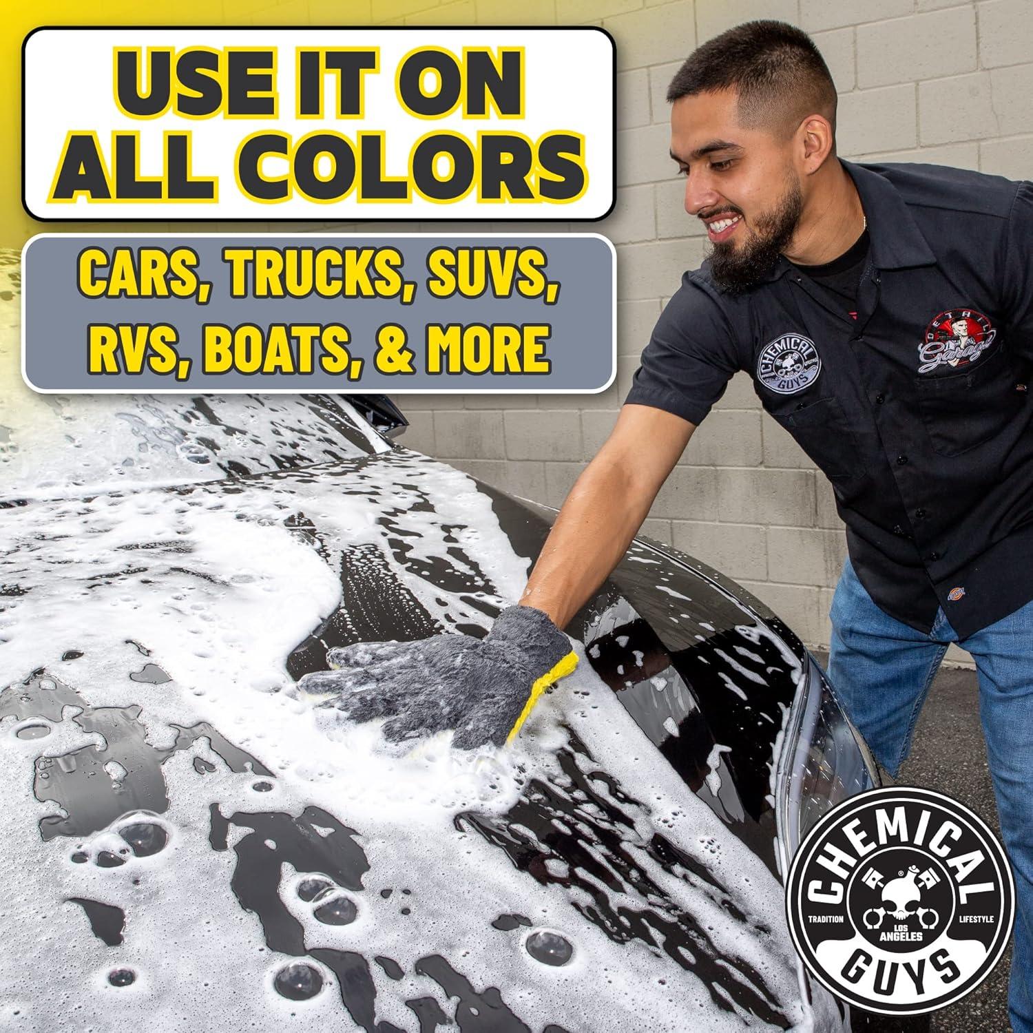 imageChemical Guys MIC510 The Stranger Helpful Handy Car Wash Mitt  Yellow Microfiber Towels for Detailing Holds Tons of Soapy Suds Flexible  Perfect for Car Cleaning