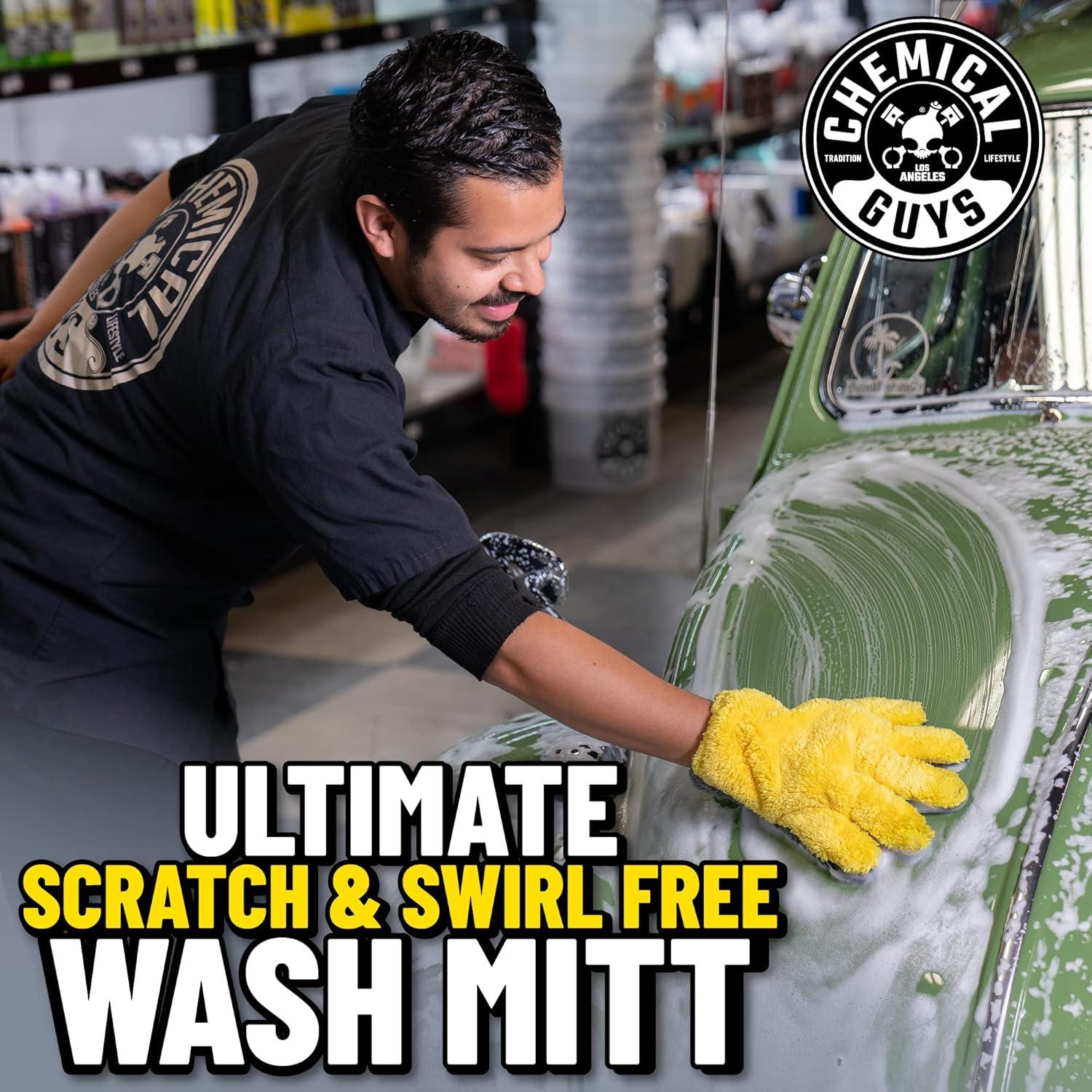 imageChemical Guys MIC510 The Stranger Helpful Handy Car Wash Mitt  Yellow Microfiber Towels for Detailing Holds Tons of Soapy Suds Flexible  Perfect for Car Cleaning