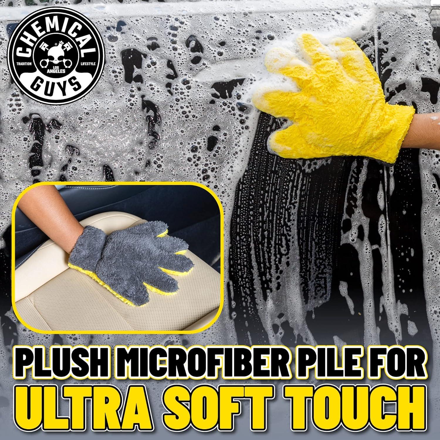 imageChemical Guys MIC510 The Stranger Helpful Handy Car Wash Mitt  Yellow Microfiber Towels for Detailing Holds Tons of Soapy Suds Flexible  Perfect for Car Cleaning