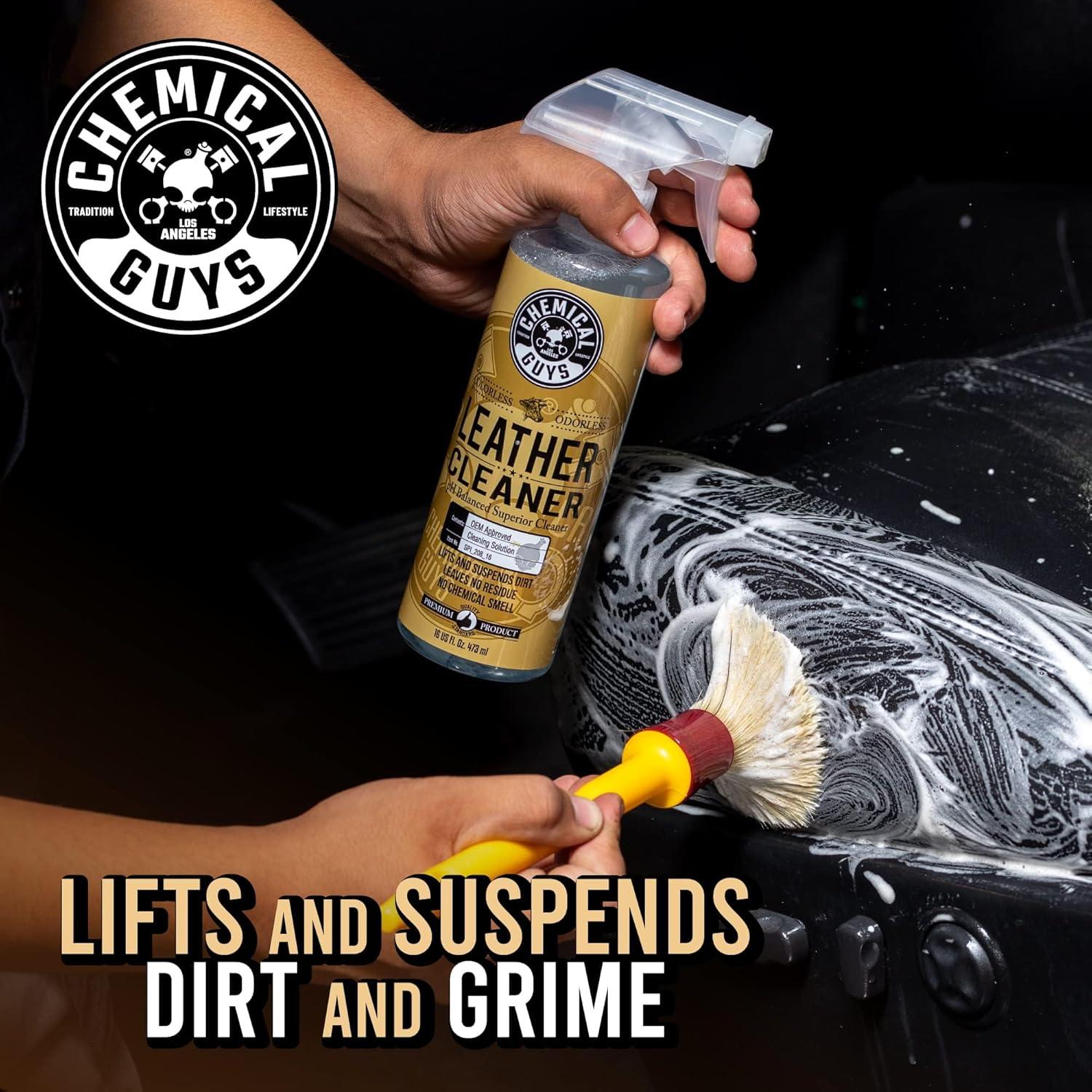 imageChemical Guys SPI10904 Leather Cleaner and Conditioner Complete Leather Care Kit for Use on Car Interiors Leather Apparel Furniture Shoes Boots Bags ampamp More 2  4 fl oz Bottles4 Fl Oz KIT