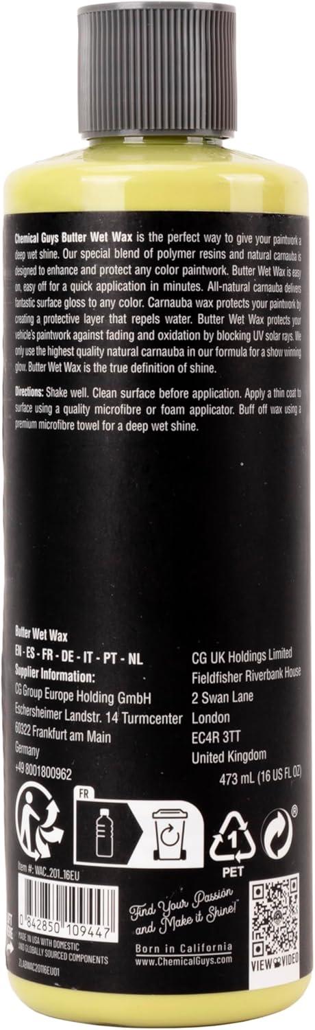 imageChemical Guys WAC20116 Butter Wet Wax Deep Wet Shine for Cars Trucks SUVs RVs ampamp More 16 fl oz Banana Scent16 Fl Oz Pack of 1