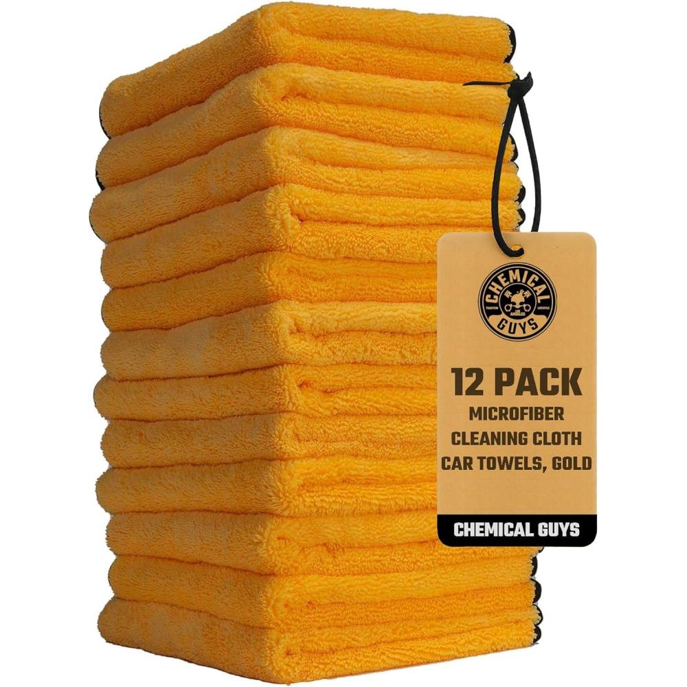 imageChemical Guys MIC50612 Professional Grade Premium Microfiber Towels Gold 16 Inch x 16 Inch Pack of 12  Safe for Car Wash Home Cleaning ampamp Pet Drying ClothsYellow