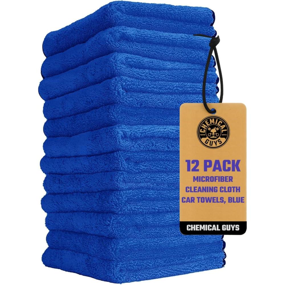 imageChemical Guys MIC50612 Professional Grade Premium Microfiber Towels Gold 16 Inch x 16 Inch Pack of 12  Safe for Car Wash Home Cleaning ampamp Pet Drying ClothsBlue