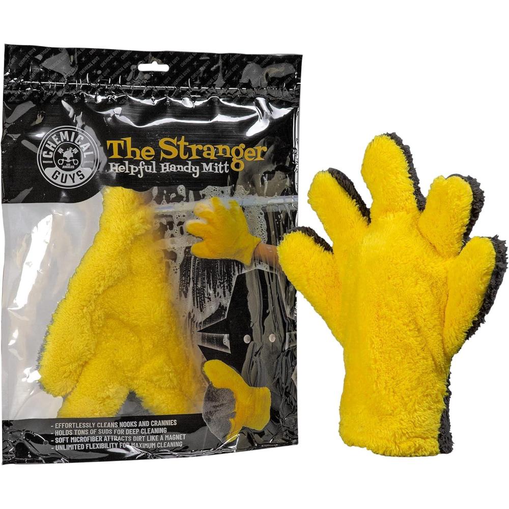 imageChemical Guys MIC510 The Stranger Helpful Handy Car Wash Mitt  Yellow Microfiber Towels for Detailing Holds Tons of Soapy Suds Flexible  Perfect for Car Cleaning