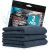imageChemical Guys MIC35203 Workhorse Professional Grade Microfiber Towel Gray Safe for Car Wash Home Cleaning ampamp Pet Drying Cloths 16quot x 16quot Pack of 3Black