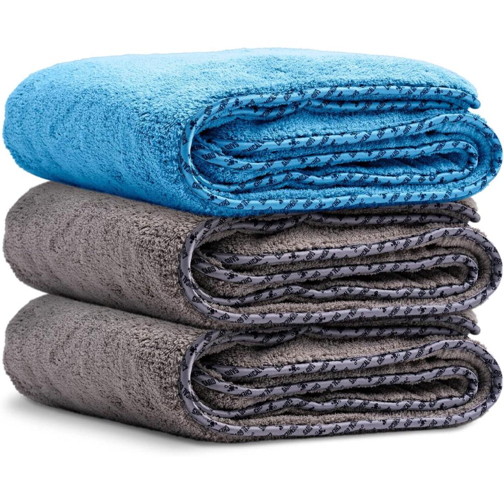 imageChemical Guys MIC1995GGB Mammoth Bundle  1 Blue Woolly Mammoth Microfiber Dryer Towels 36quotx 25quot 2 Grey Woolly Mammoth Microfiber Dryer Towel 36quotx 25quot Cars Trucks Pets Messes  3 Towel Kit3 Pack