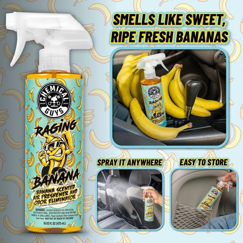 imageChemical Guys AIR25216 Raging Banana Banana Scented Air Freshener ampamp Odor Eliminator 16 oz