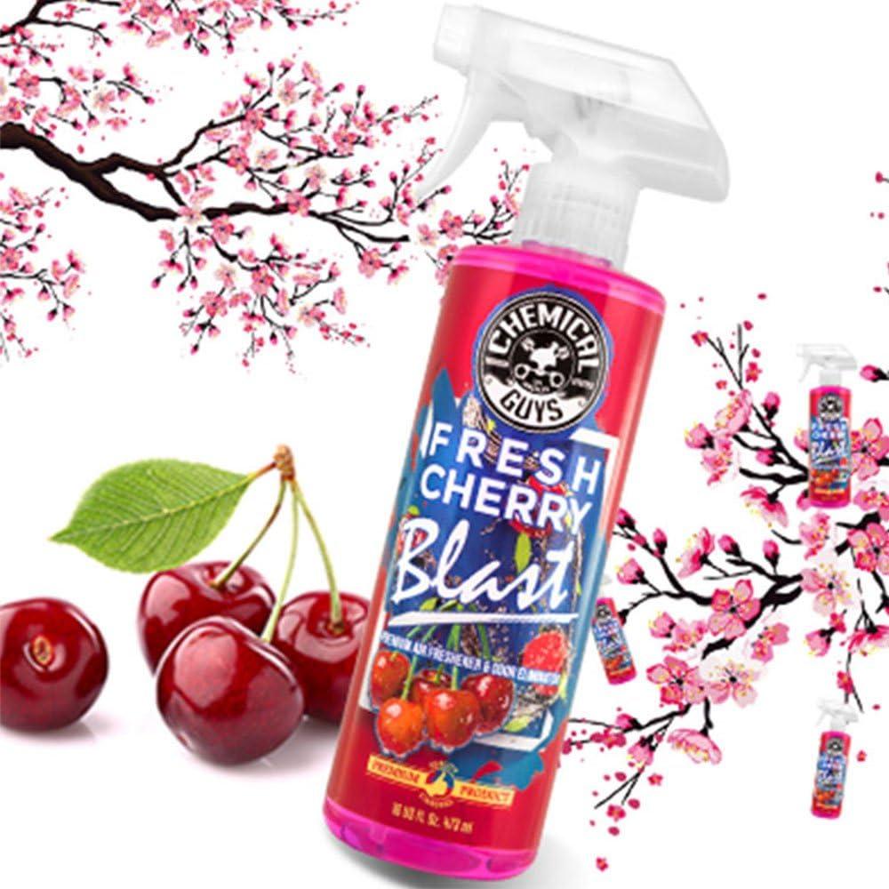 imageChemical Guys Fresh Cherry Blast Air Freshener and Odor Eliminator 16 fl oz with 3 Pack of Hanging Air Fresheners Great for Cars Trucks SUVs RVs Home Office Dorm Room ampamp MoreFresh Cherry