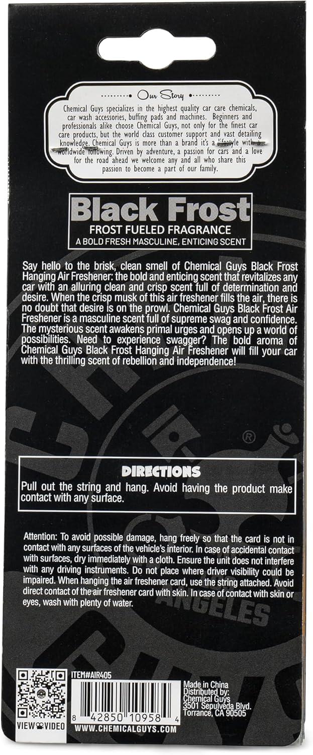 imageChemical Guys Hanging Air Freshener Black Frost Scent 6 Pack Great for Cars Trucks SUVs RVs Home Garage Workspace Dorm Room ampamp More 2 x 3 Packs  AIR40502