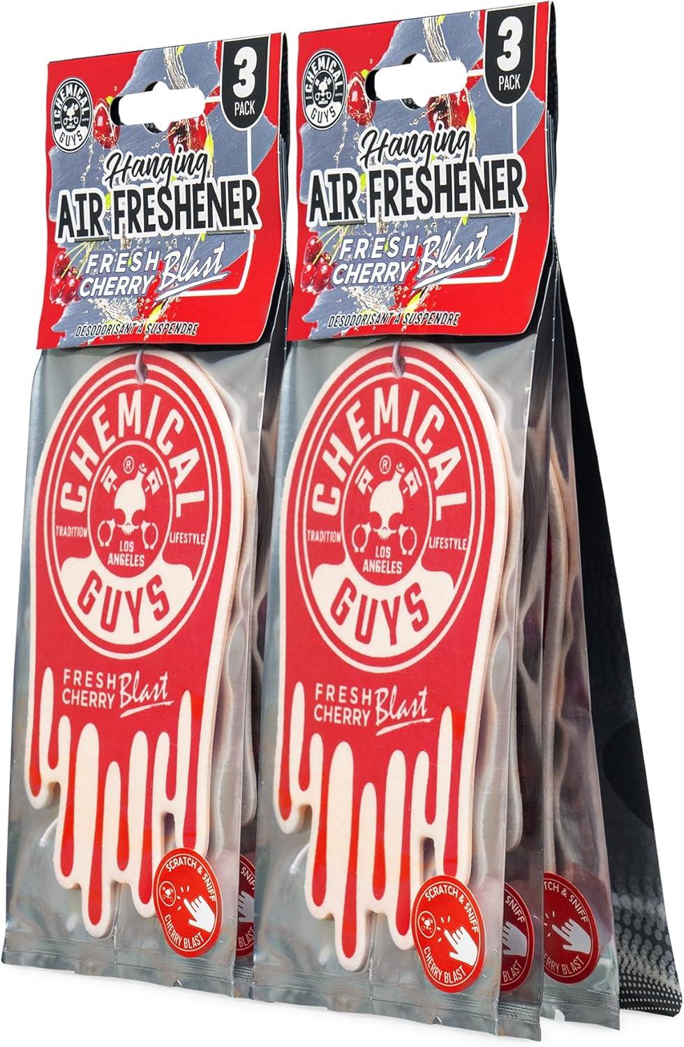 imageChemical Guys Hanging Air Freshener Fresh Cherry Scent 6 Pack Great for Cars Trucks SUVs RVs Home Garage Workspace Dorm Room ampamp More 2 x 3 Packs  AIR40602