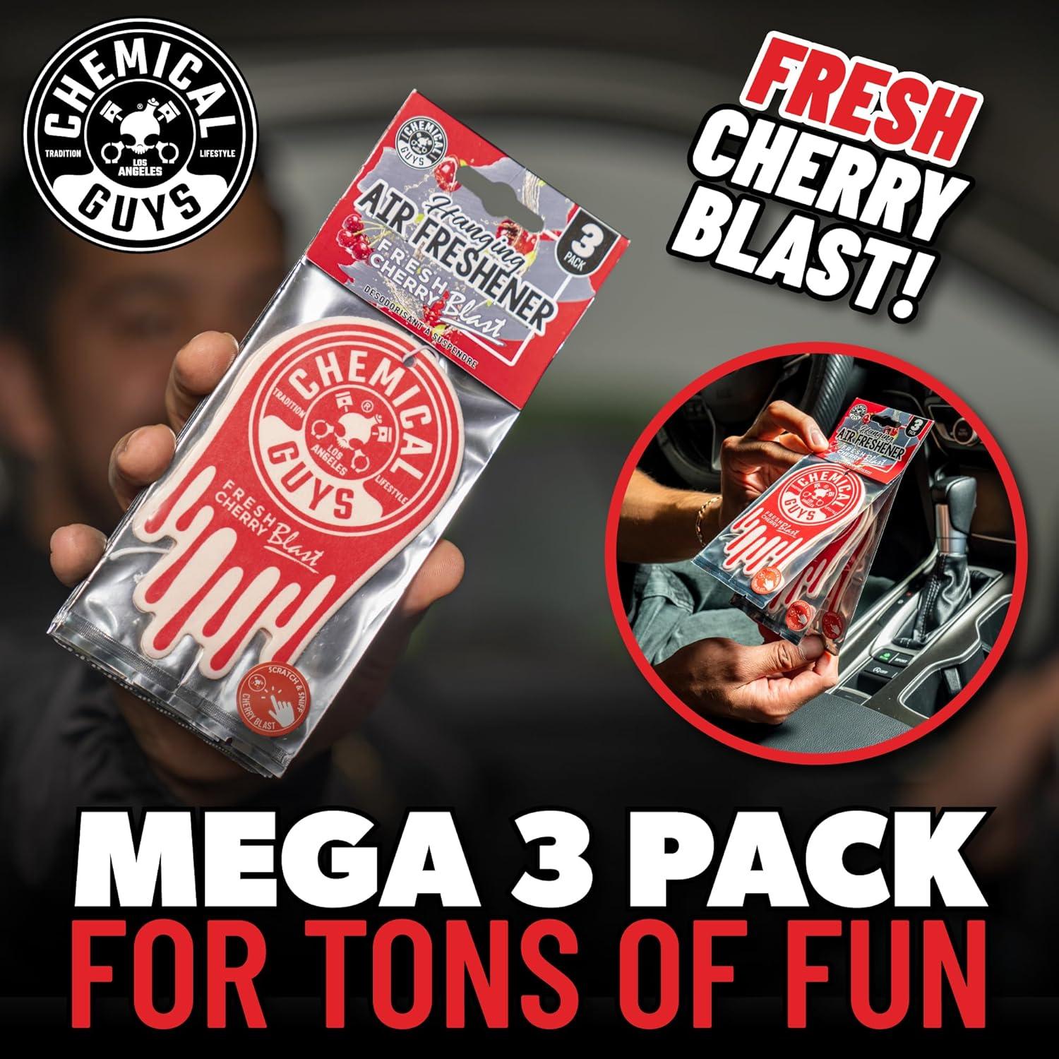 imageChemical Guys Hanging Air Freshener Fresh Cherry Scent 6 Pack Great for Cars Trucks SUVs RVs Home Garage Workspace Dorm Room ampamp More 2 x 3 Packs  AIR40602