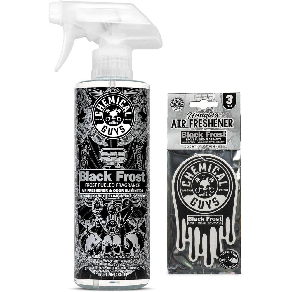 imageChemical Guys Fresh Cherry Blast Air Freshener and Odor Eliminator 16 fl oz with 3 Pack of Hanging Air Fresheners Great for Cars Trucks SUVs RVs Home Office Dorm Room ampamp MoreFrost